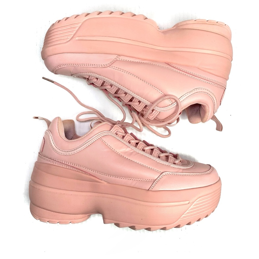 Lily 5000 Peach Platform Sneakers - Picture 3 of 8